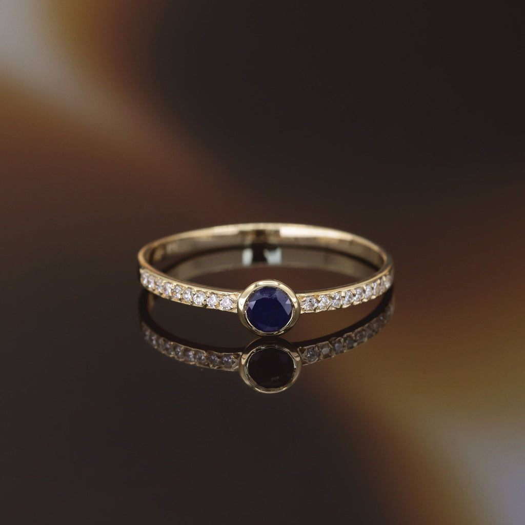 Bague "Solo Saphir" 0,27Ct/1 Or Jaune 375/1000