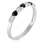 Bague "Saphir Sacré 0,11Ct/3" Or Blanc 375/1000