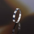 Bague "Saphir Sacré 0,11Ct/3" Or Blanc 375/1000