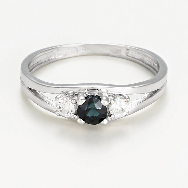 Bague " Marine" 3,7Ct/1 Or Saphir Et Blanc 375/1000
