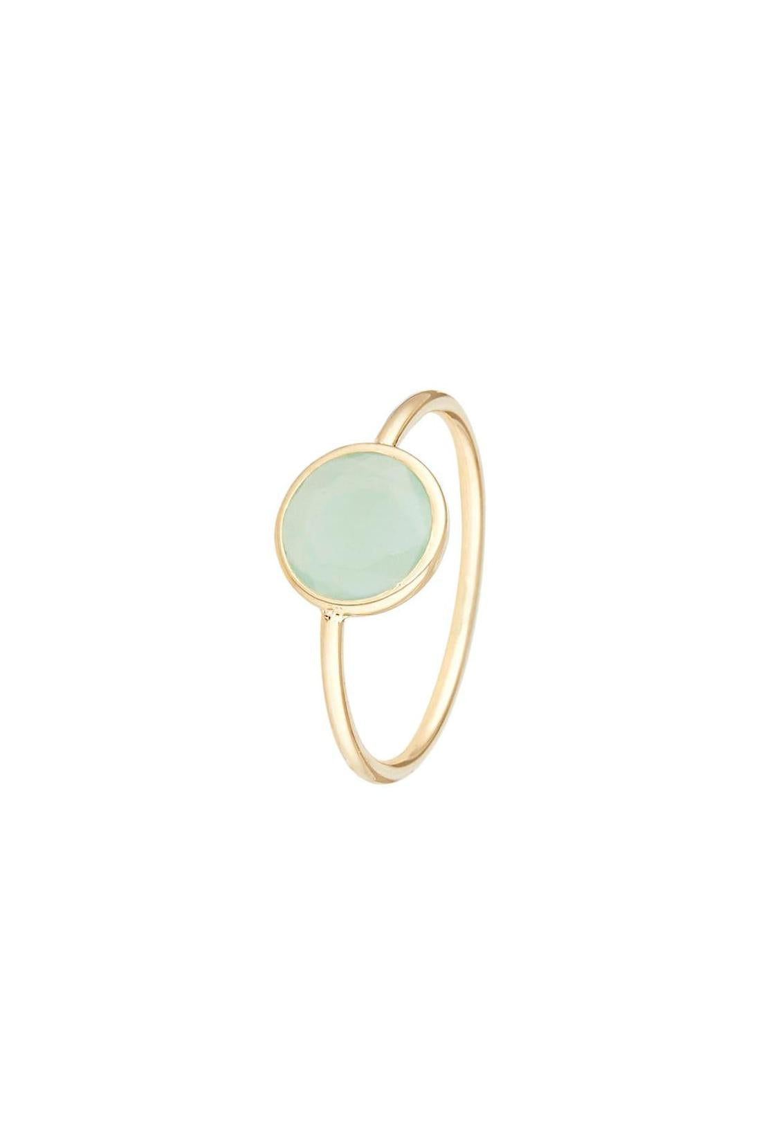 Bague "Aliyan"  Jade Verte, Or Jaune 375/1000