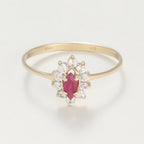 Bague "Vera" Rubis Or Jaune 375/1000 Et Zirconium