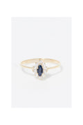 Bague "Vera" Saphir Or Jaune 375/1000 Et Zirconium