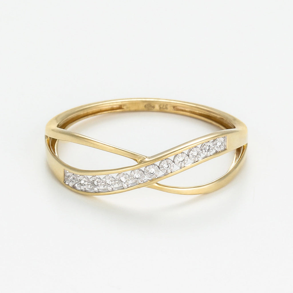 Bague "Liée" D0,02/12 - Or Jaune 375/1000