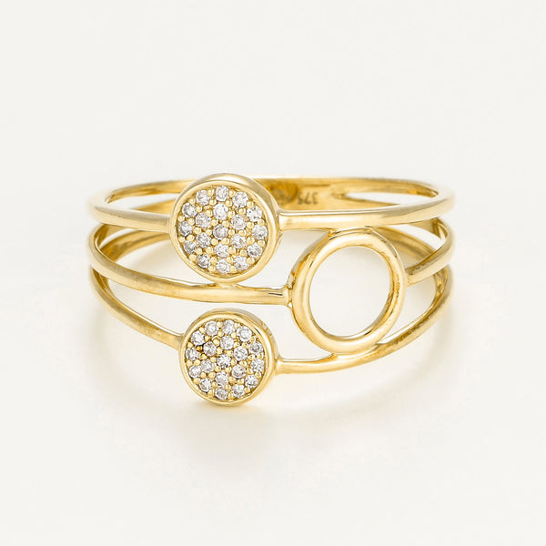 Bague "Trio De Bulles" D0,09/38 Or Jaune