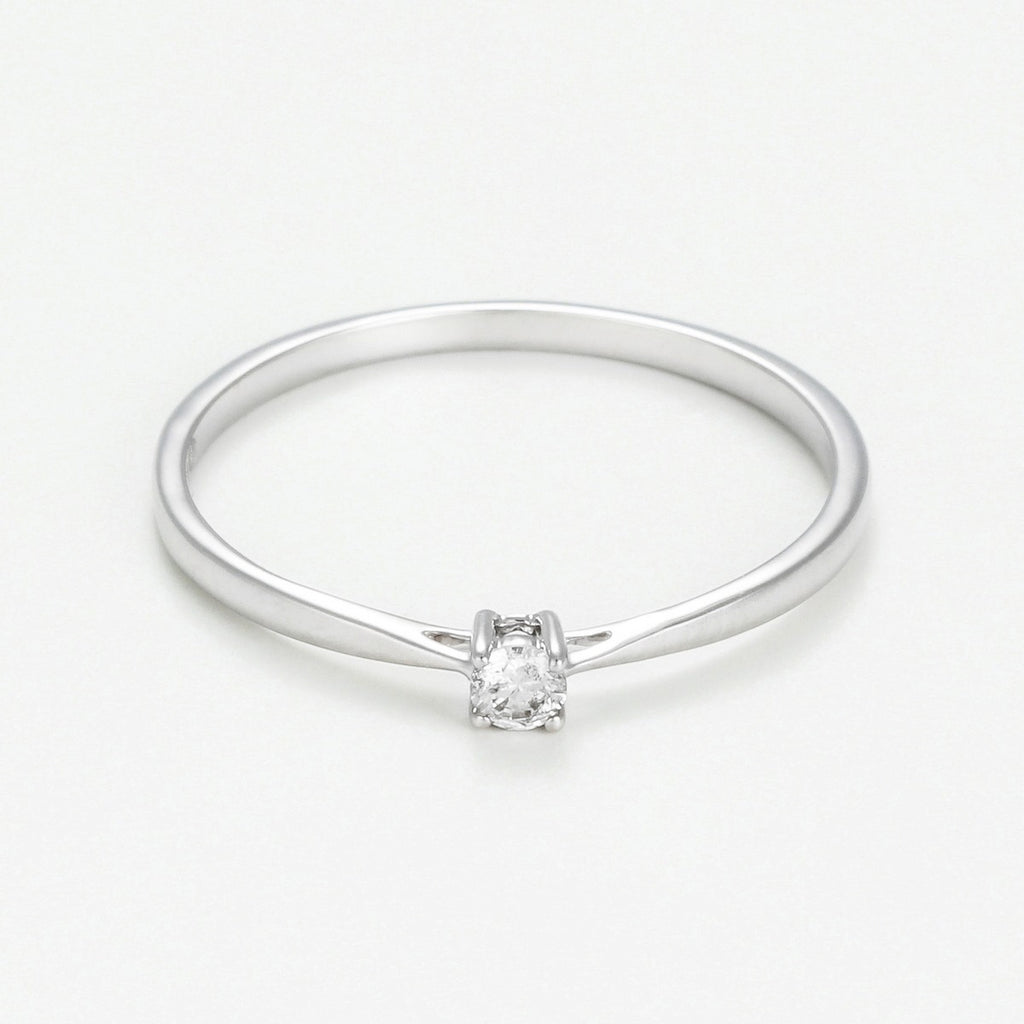 Bague "Solitaire Délicat"- Or Blanc - Or Blanc