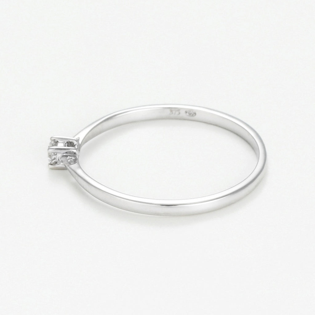 Bague "Solitaire Délicat"- Or Blanc - Or Blanc