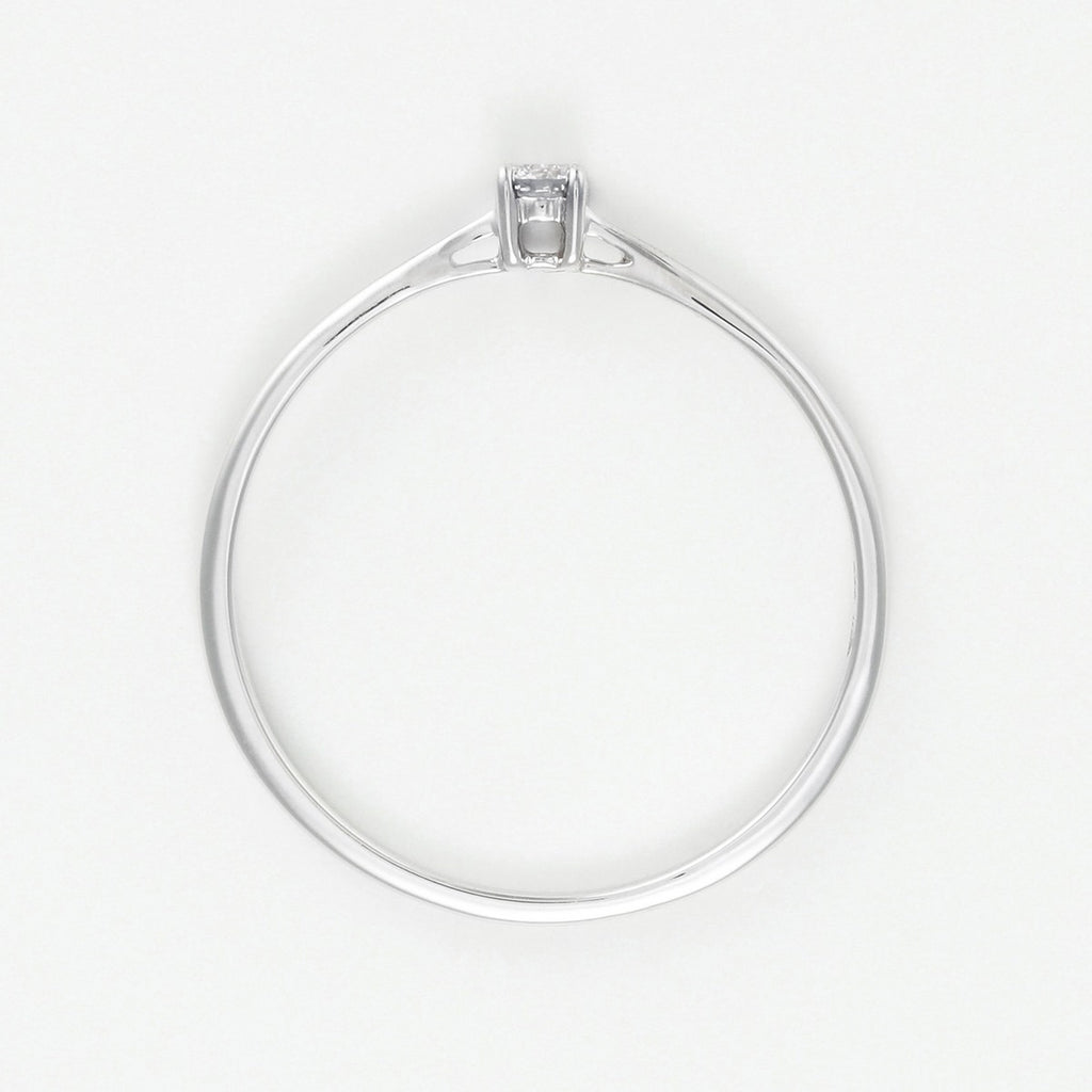 Bague "Solitaire Délicat"- Or Blanc - Or Blanc