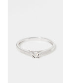 Bague Solitaire Antique  D0,04/1 - Or Blanc