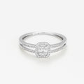 Bague "Brillants Baguettes" - Or Blanc