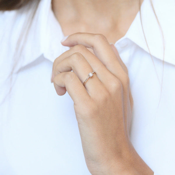Bague "Paulina" Diamant D 0,16/1 - Or Blanc 375/1000