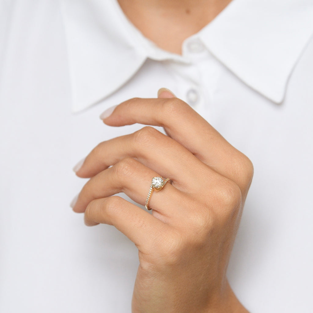 Bague "Enola" - Or Jaune 375/1000 Et Zirconium
