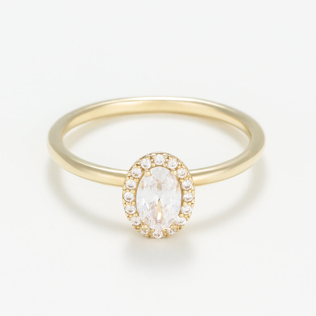 Bague "Rye" - Or Jaune 375/1000 Et Zirconium
