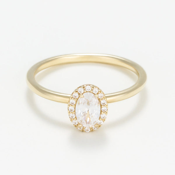 Bague "Rye" - Or Jaune 375/1000 Et Zirconium