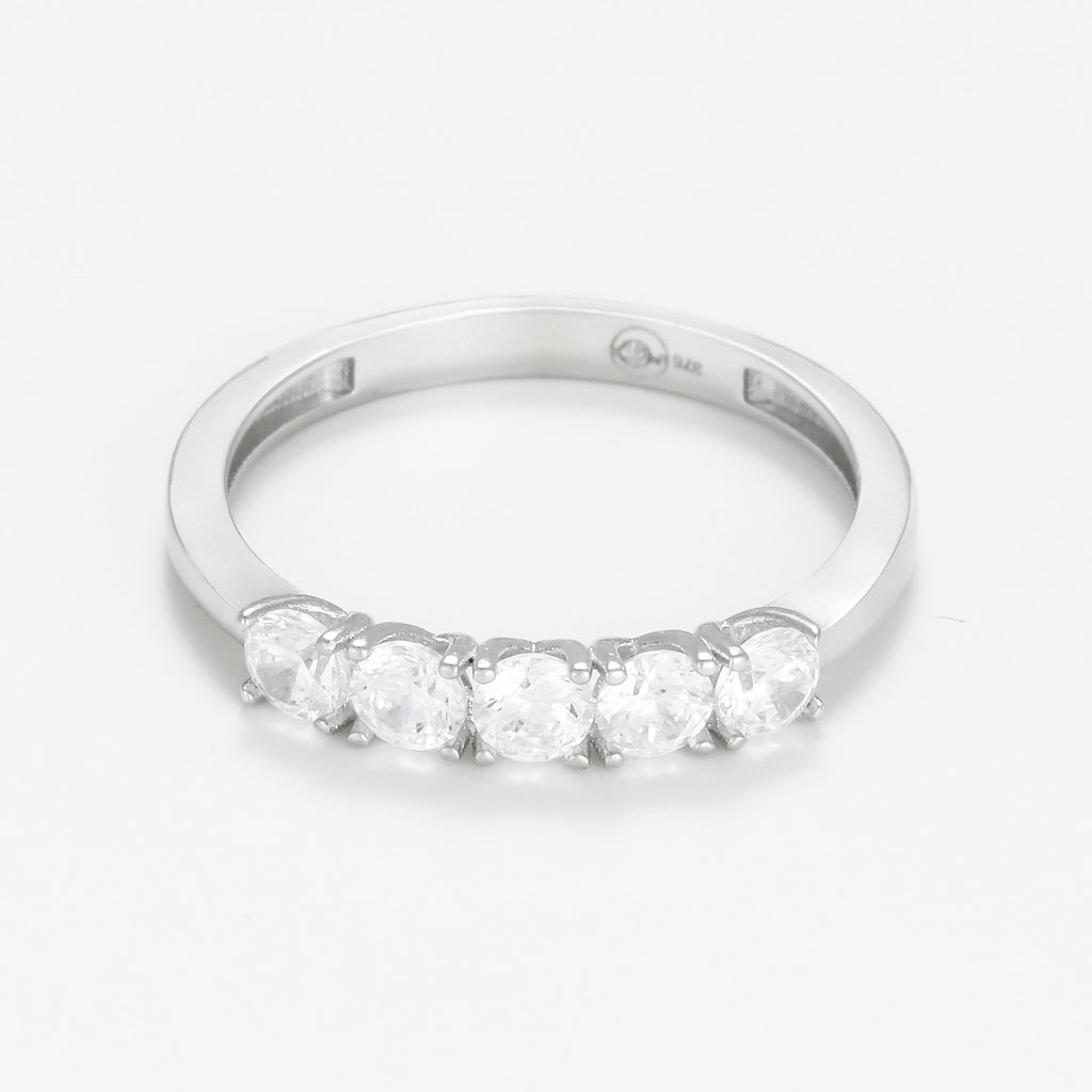 Bague "Suzy" - Or Blanc 375/1000 Et Zirconium