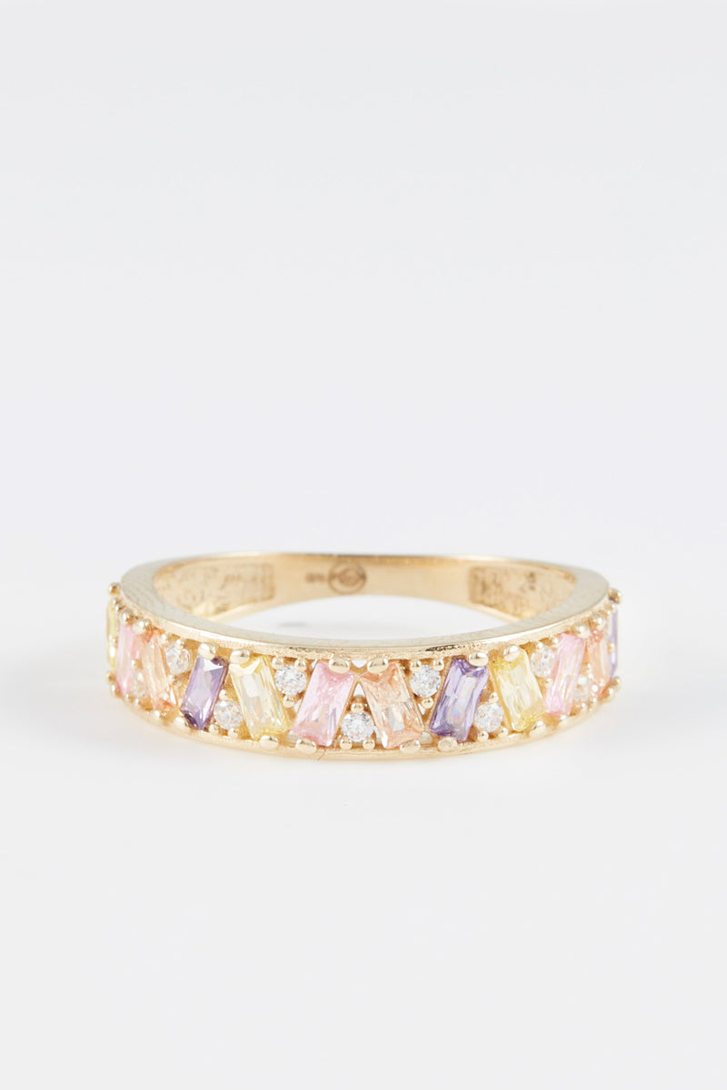 Bague "Brighton" Or Jaune 375/1000 Et Pierre Précieuse