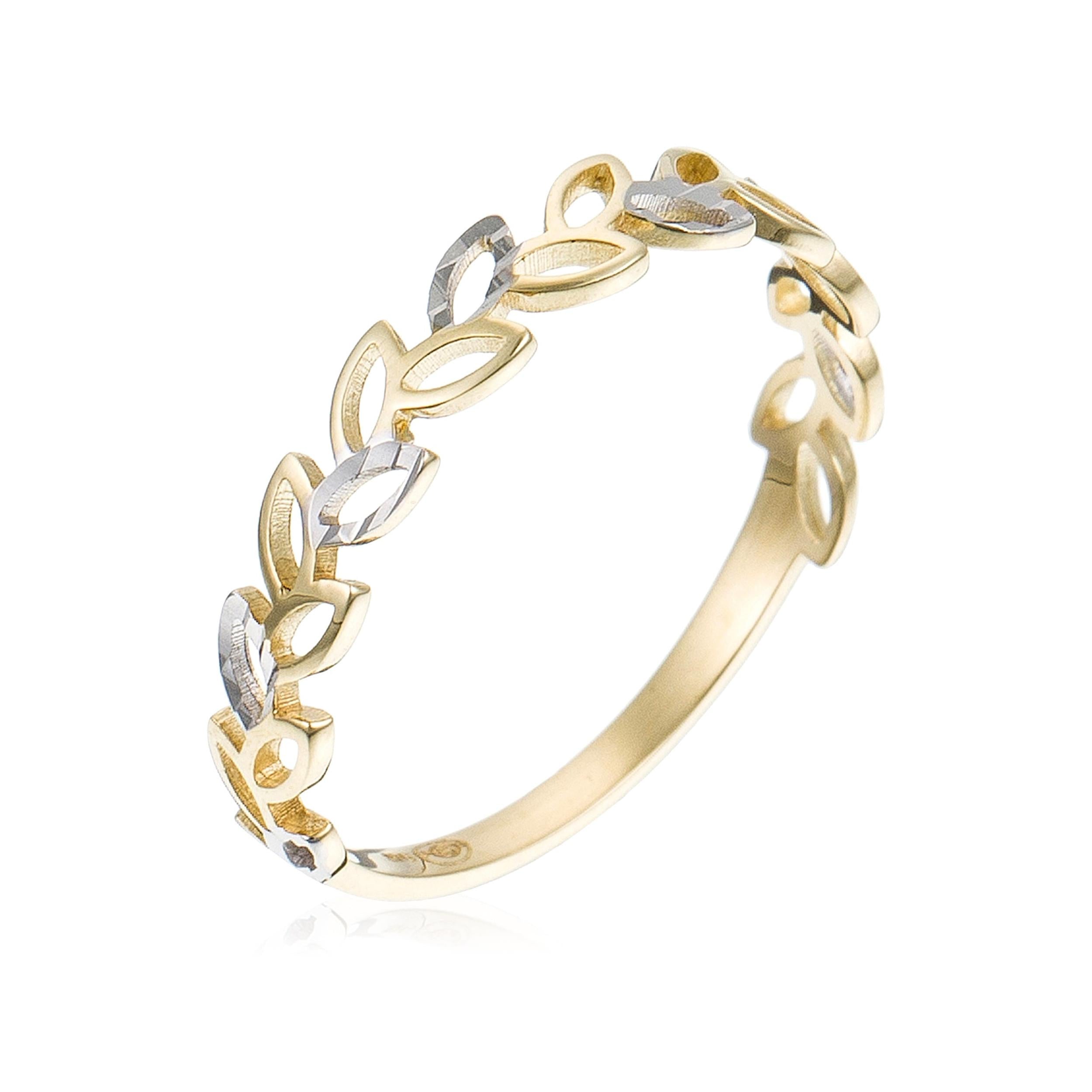 Bague "Feuille Détachée" Or Bicolore 375/1000