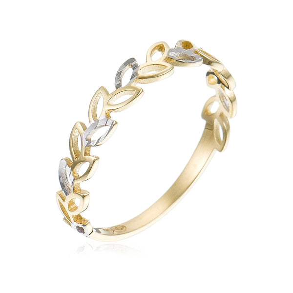 Bague "Feuille Détachée" Or Bicolore 375/1000