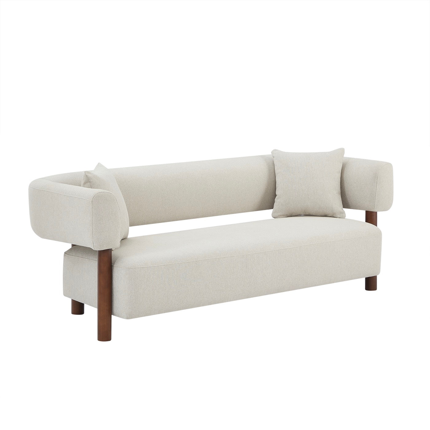 Brazza - Canapé Droit Fixe 3 Places - Tissu Beige