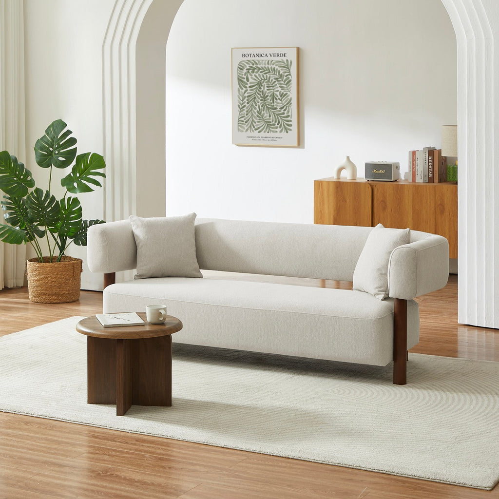 Brazza - Canapé Droit Fixe 3 Places - Tissu Beige