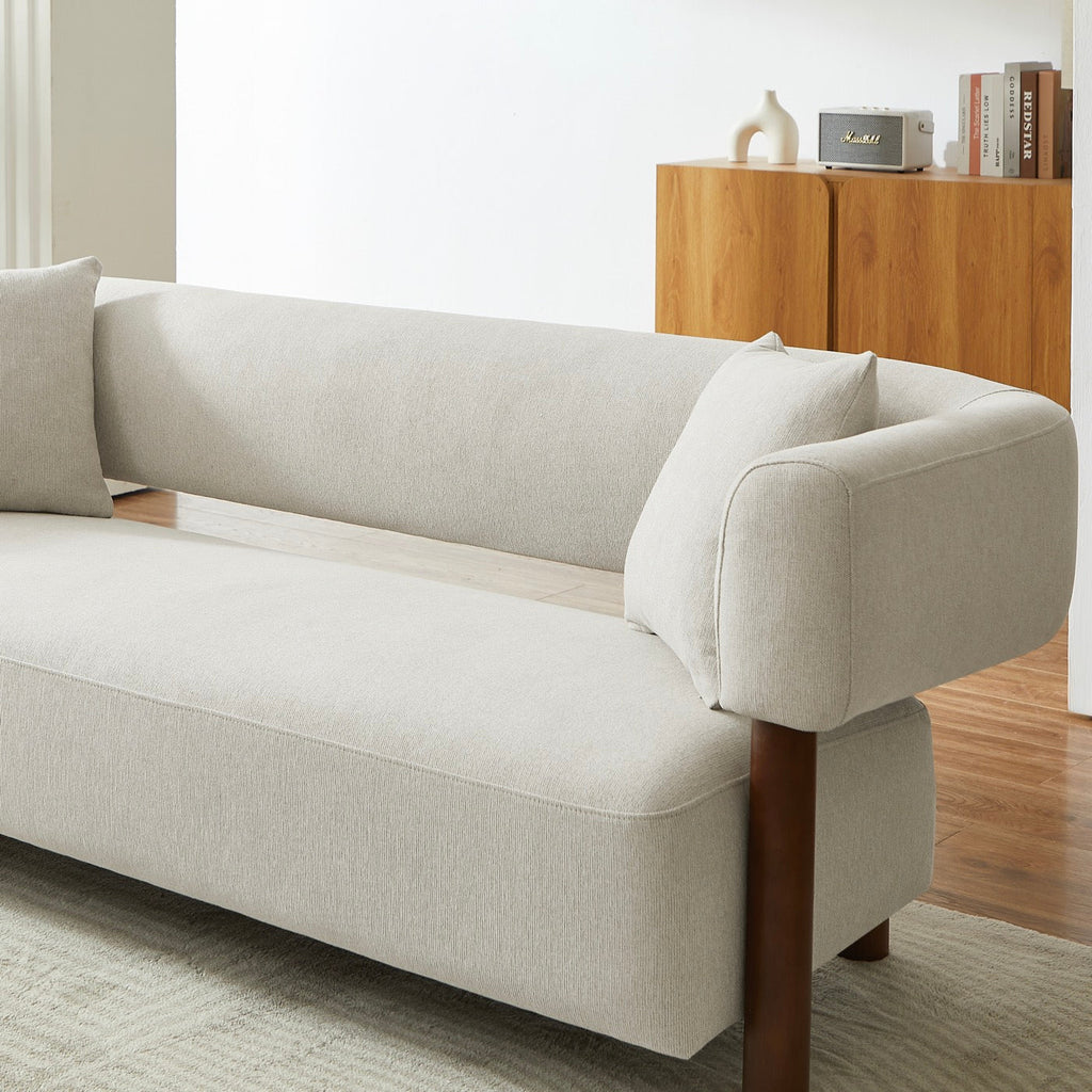 Brazza - Canapé Droit Fixe 3 Places - Tissu Beige