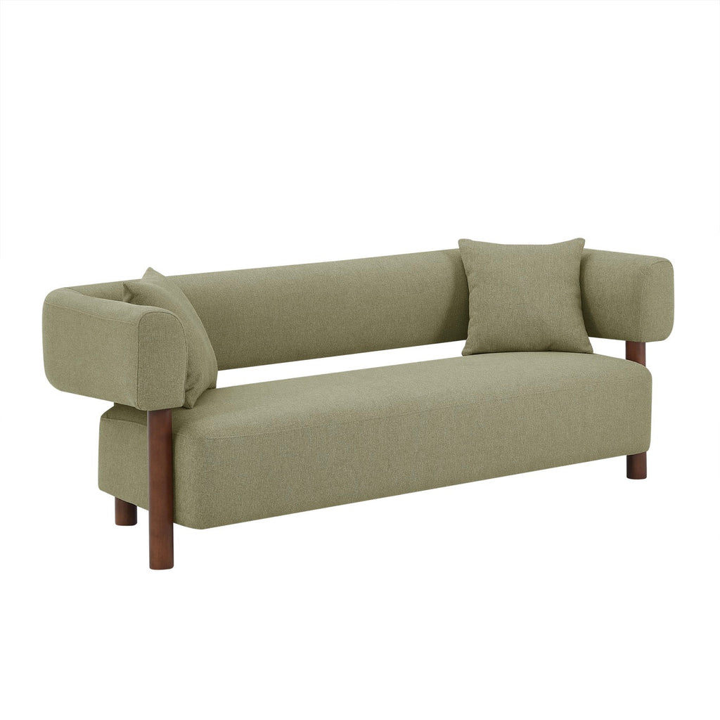 Brazza - Canapé Droit Fixe 3 Places - Tissu Kaki