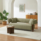 Brazza - Canapé Droit Fixe 3 Places - Tissu Kaki