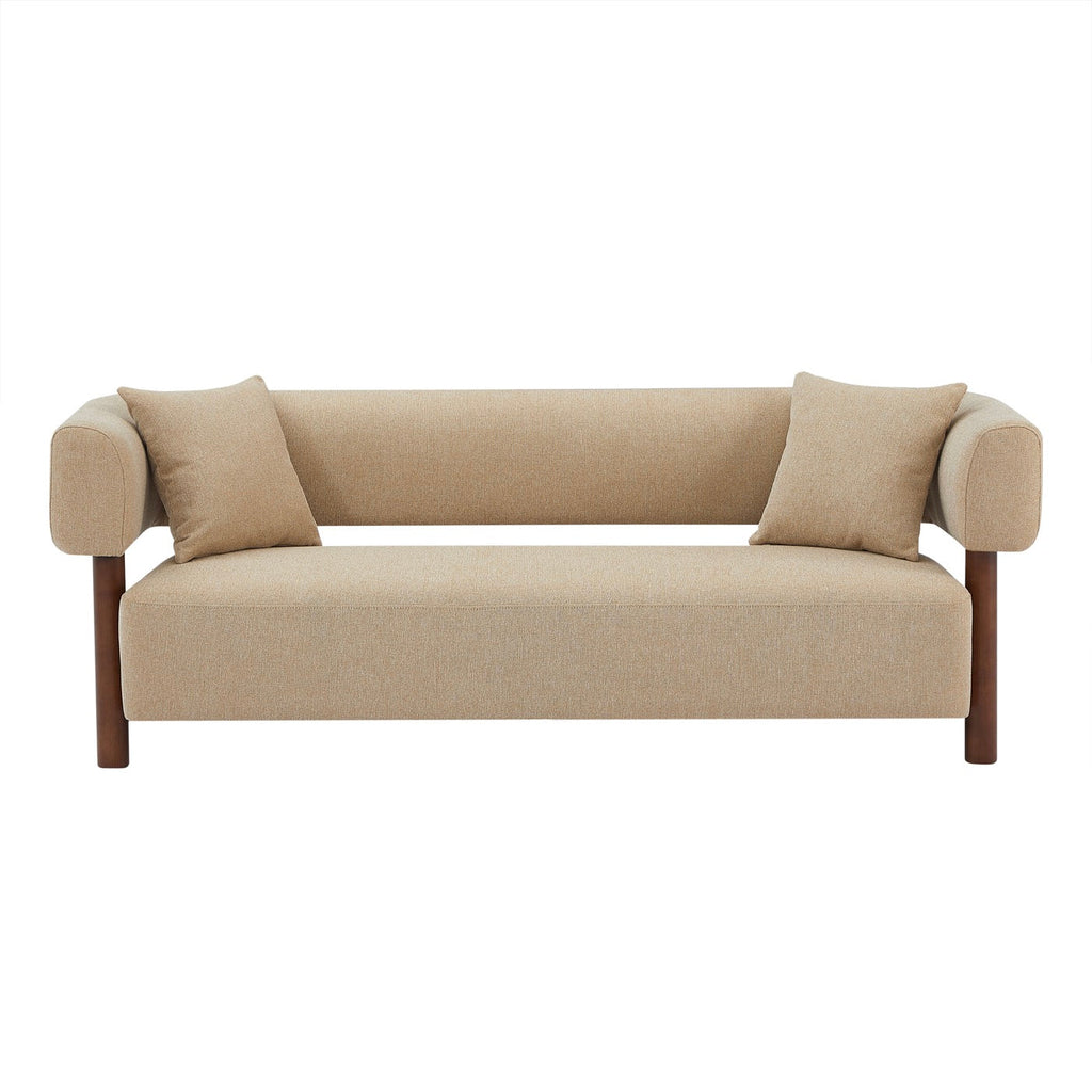 Brazza - Canapé Droit Fixe 3 Places - Tissu Beige Sable