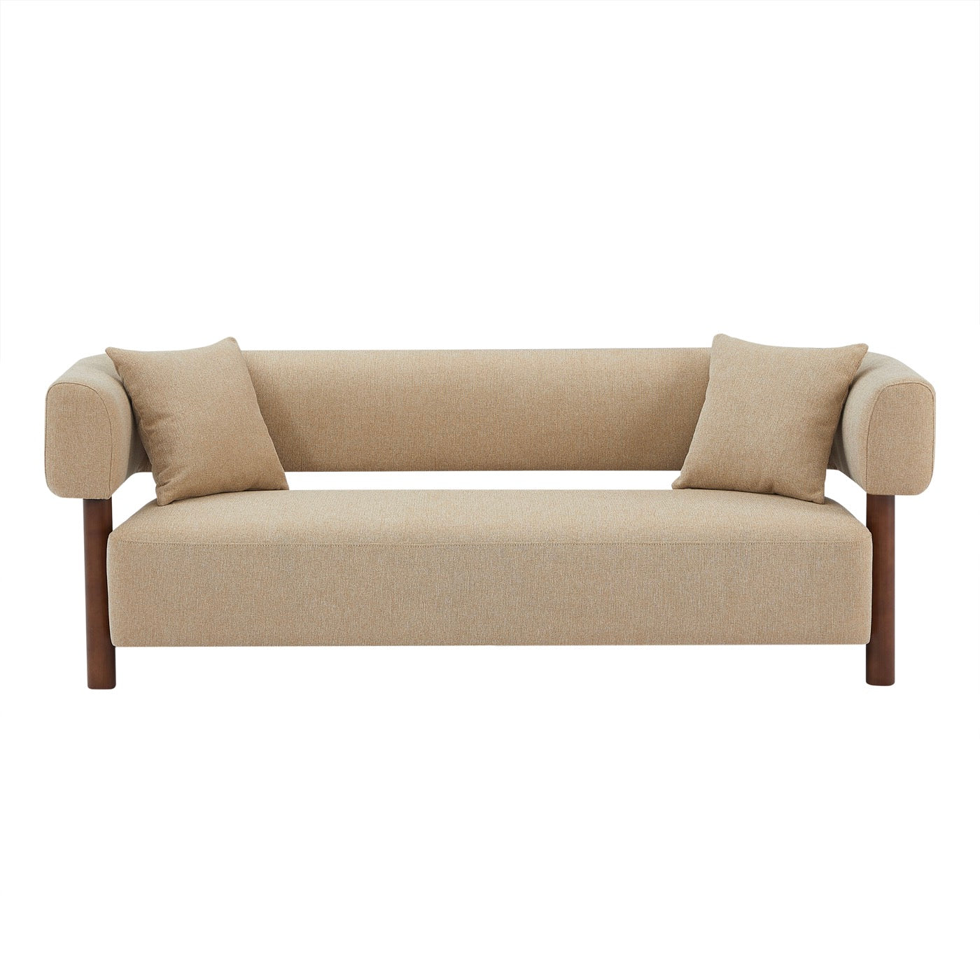 Brazza - Canapé Droit Fixe 3 Places - Tissu Beige Sable