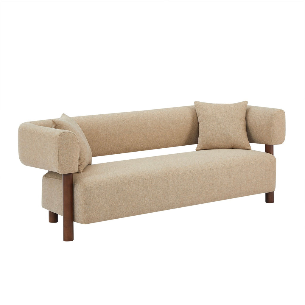 Brazza - Canapé Droit Fixe 3 Places - Tissu Beige Sable