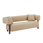 Brazza - Canapé Droit Fixe 3 Places - Tissu Beige Sable