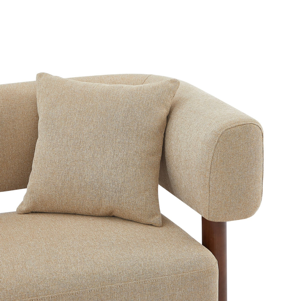 Brazza - Canapé Droit Fixe 3 Places - Tissu Beige Sable