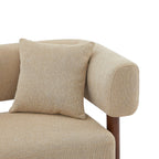 Brazza - Canapé Droit Fixe 3 Places - Tissu Beige Sable