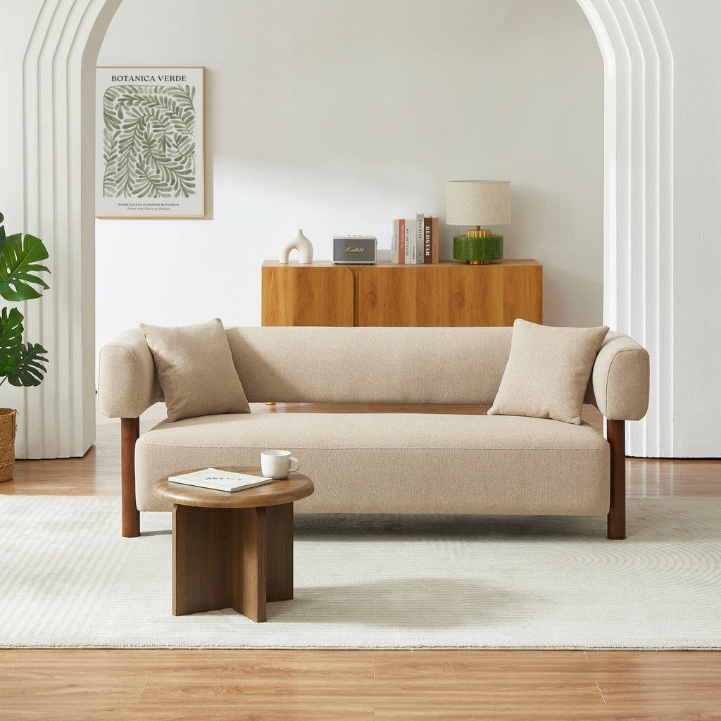 Brazza - Canapé Droit Fixe 3 Places - Tissu Beige Sable