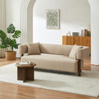 Brazza - Canapé Droit Fixe 3 Places - Tissu Beige Sable