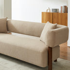 Brazza - Canapé Droit Fixe 3 Places - Tissu Beige Sable