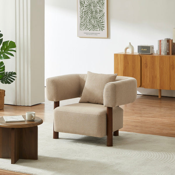 Brazza - Fauteuil Fixe 1 Place - Tissu Beige Sable