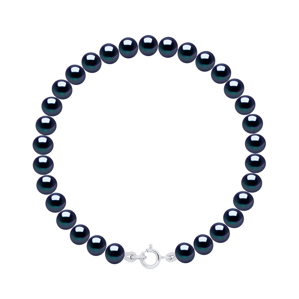 Bracelets Rang De Perles Rondes 5-6 Mm - Fermoir Anneau Ressort - Argent 925 - Clermont