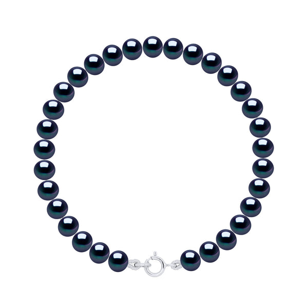 Bracelets Rang De Perles Rondes 5-6 Mm - Fermoir Anneau Ressort - Argent 925 - Clermont