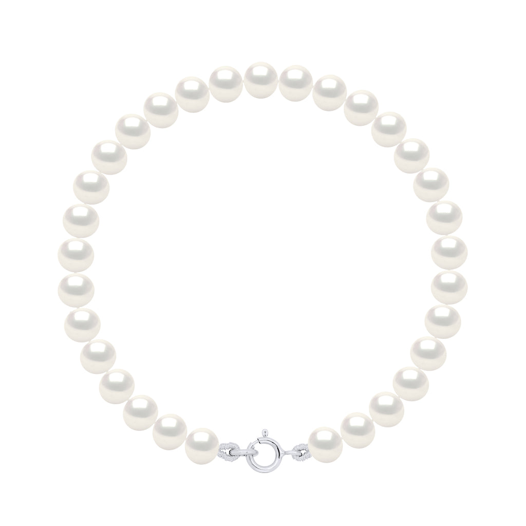 Bracelets Rang De Perles Rondes 5-6 Mm - Fermoir Anneau Ressort - Argent 925 - Clermont
