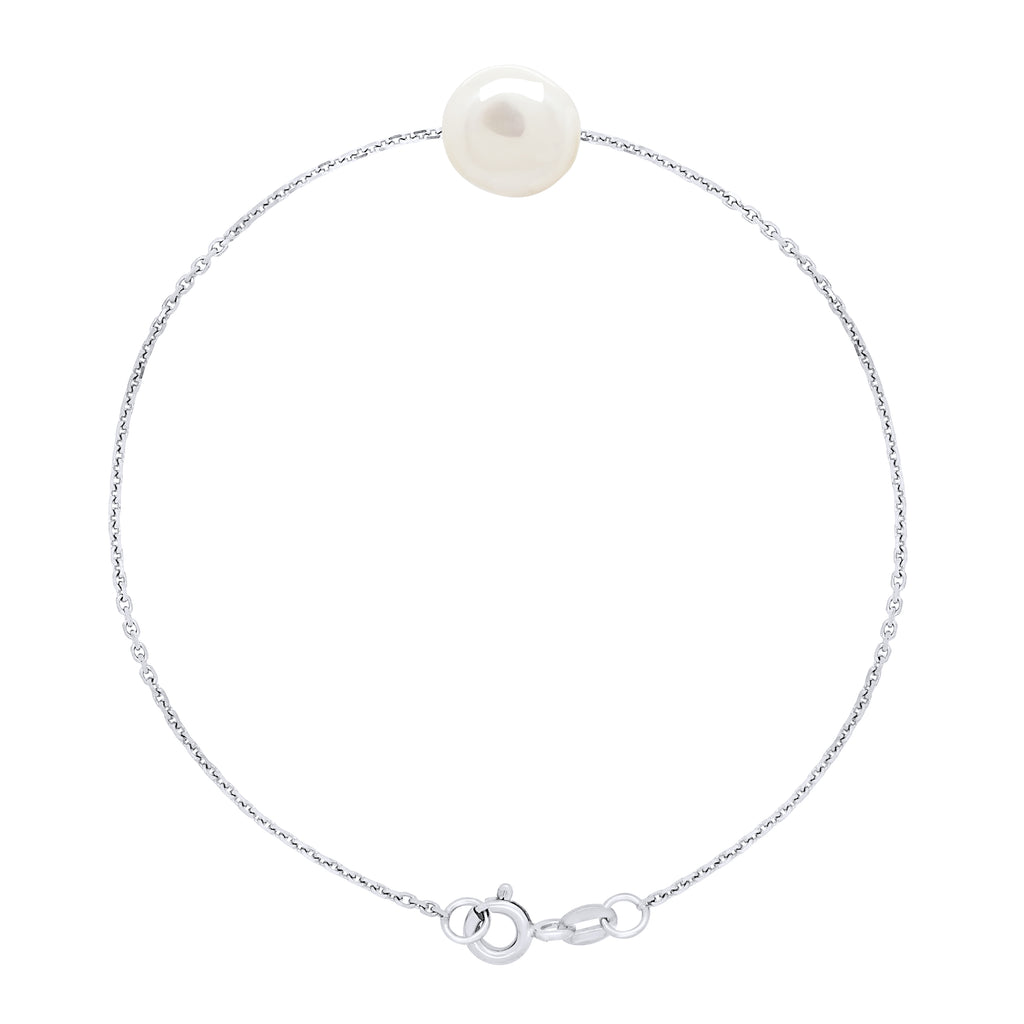 Bracelet Chainage Perle 10-11 Mm - Argent 925 - Grimaldi