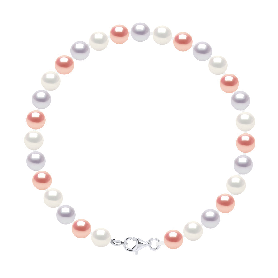 Bracelet Rang De Perles 6-7 Mm - Fermoir Mousqueton - Argent 925 - Auteuil