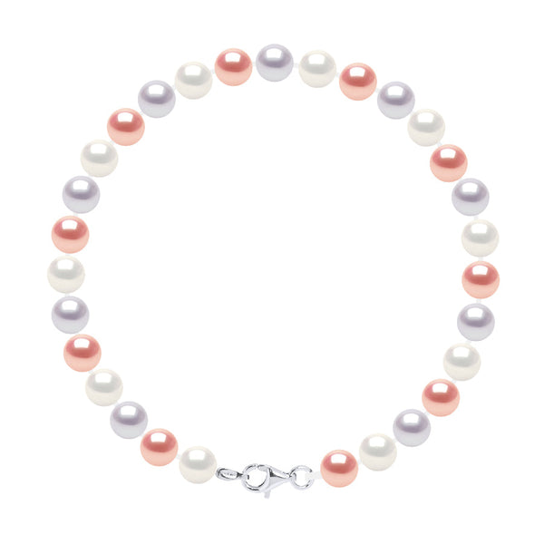 Bracelet Rang De Perles 6-7 Mm - Fermoir Mousqueton - Argent 925 - Auteuil