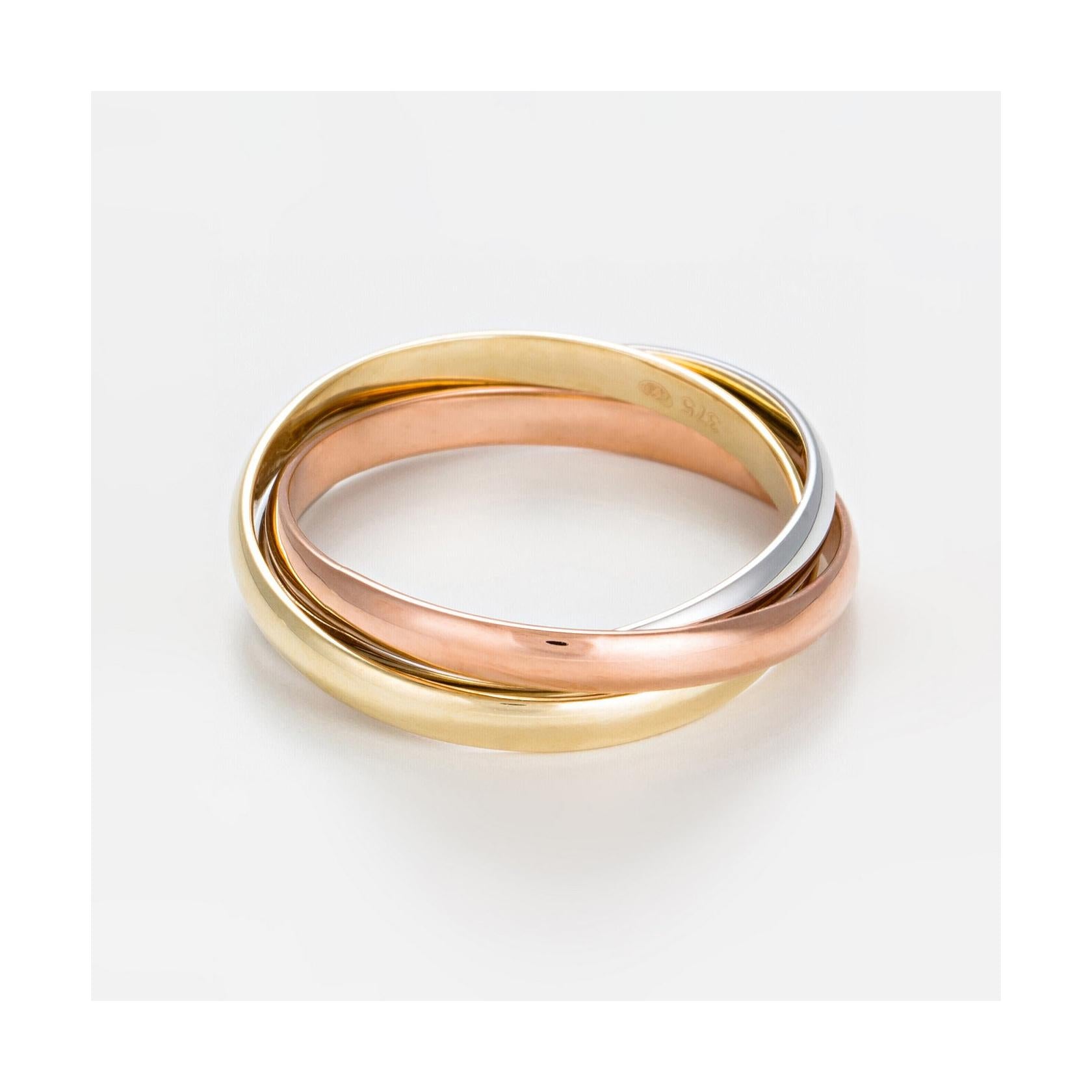 Bague "Tri Or" Or Tricolore 375/1000 - Or Tricolore 375/1000
