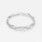 Bague "Entortillement" D0,06Cts/29 - Or Blanc 375/1000