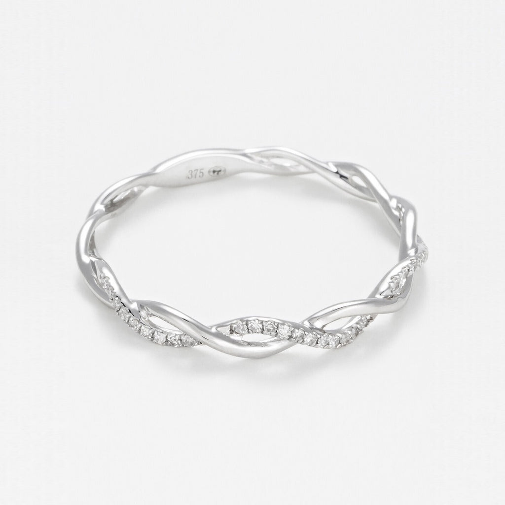 Bague "Entortillement" Diamant 0,06Cts/29 - Or Blanc