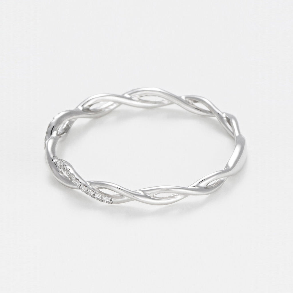 Bague "Entortillement" Diamant 0,06Cts/29 - Or Blanc
