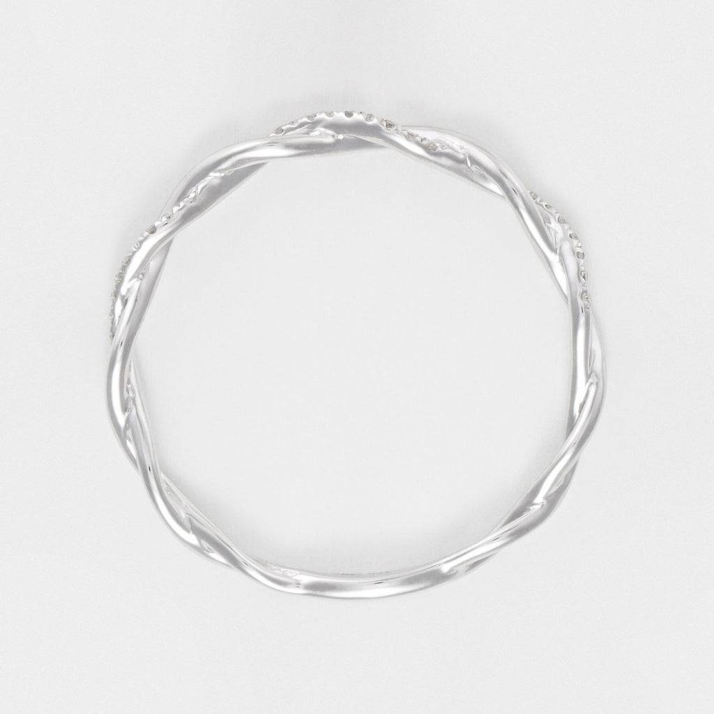 Bague "Entortillement" D0,06Cts/29 - Or Blanc 375/1000
