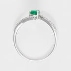 Bague "Belle Émeraude" D0,09/18 + E0,35/1 - Or Blanc