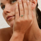 Bague "Belle Émeraude" D0,09/18 + E0,35/1 - Or Blanc